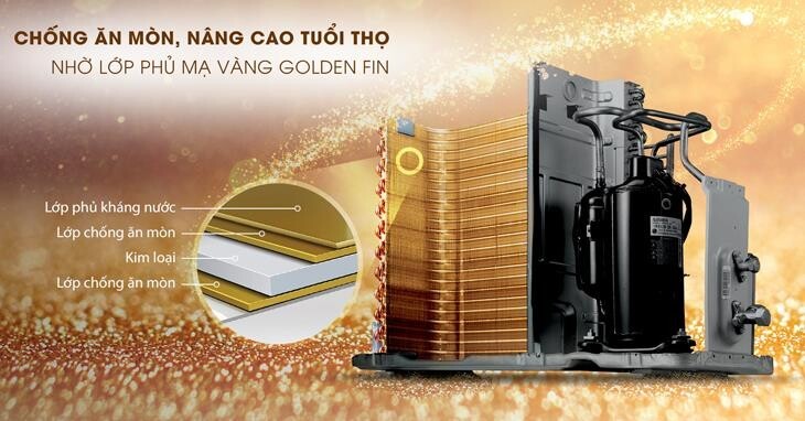 Dàn tản nhiệt Gold Fin chống ăn mòn tăng độ bền điều hoà LG