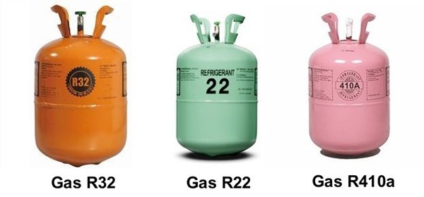 Hiện nay trên thị trường có 3 loại gas phổ biến là R22, R32 và R410a