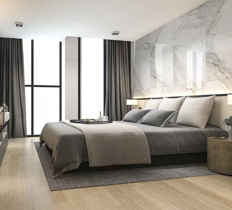 Gạch ốp tường phòng ngủ đẹp kích thước 60x60 ứng dụng linh hoạt