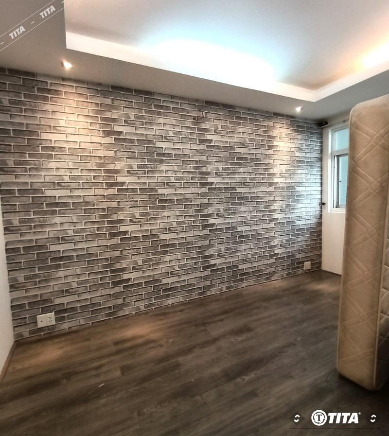 Giấy dán tường 3D giả gạch cho phòng ngủ cá tính