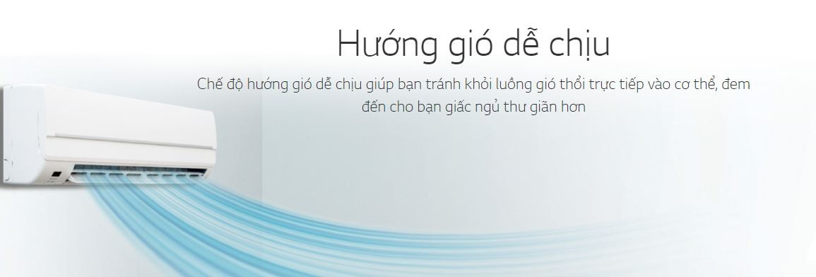 Hướng gió dễ chịu, không thổi trực tiếp của máy lạnh LG V10ENW