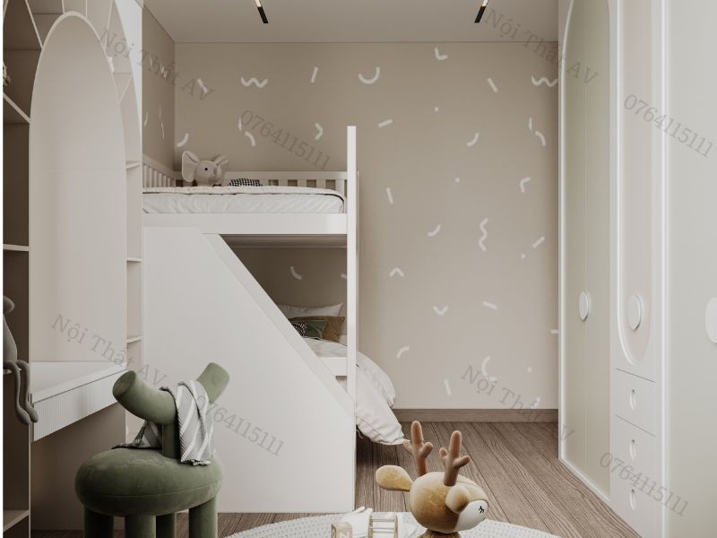 Hình ảnh dự án thiết kế phòng ngủ 10m2 cho 2 bé 3