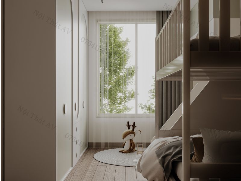 Hình ảnh dự án thiết kế phòng ngủ 10m2 cho 2 bé 4