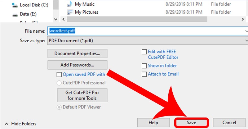 Lưu File vào thư mục