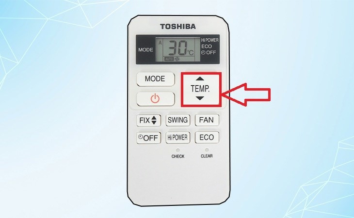 Cách điều chỉnh nhiệt độ trên remote máy lạnh Toshiba