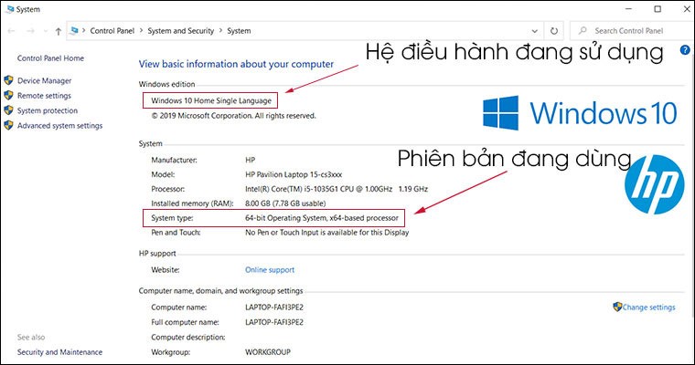 Xem thông tin chi tiết hệ điều hành Windows