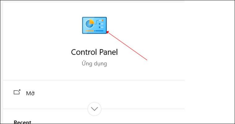 Tìm kiếm Control Panel trên Windows