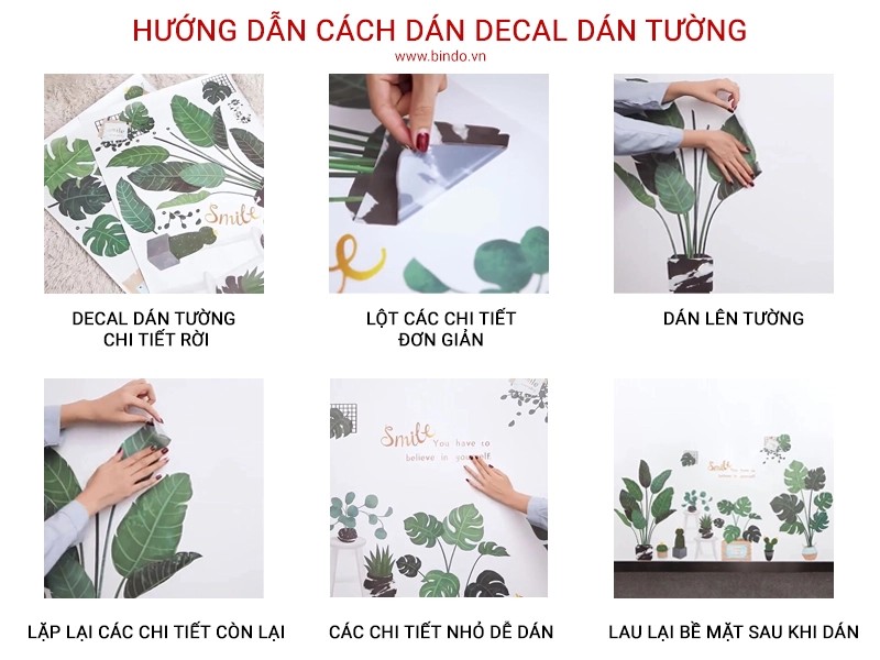 Quy trình hướng dẫn dán decal trang trí tường phòng ngủ dễ dàng tại nhà