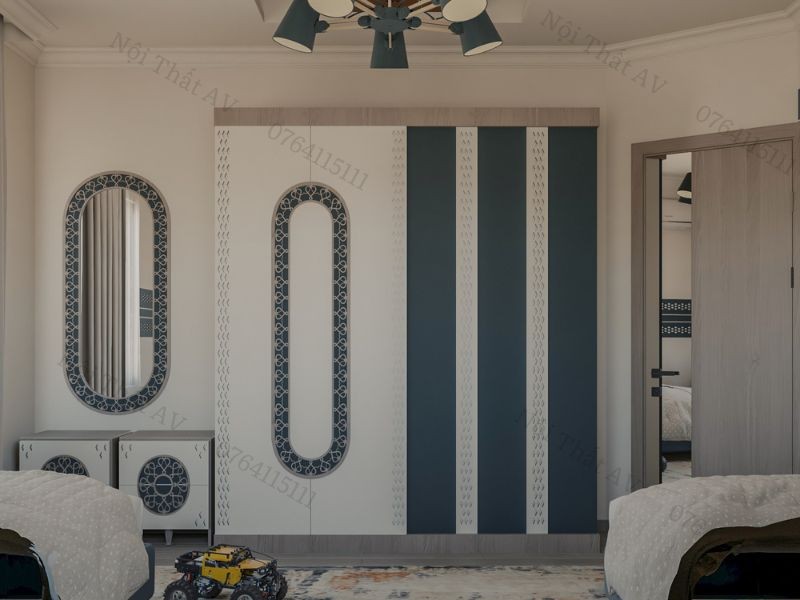 Lựa chọn đồ nội thất có kích thước phù hợp cho phòng ngủ 10m2 của 2 bé