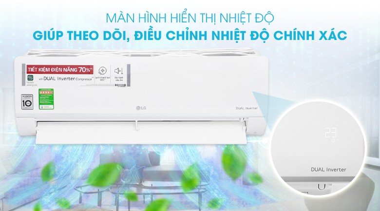 Màn hình LED hiển thị nhiệt độ trên dàn lạnh Máy lạnh LG V13ENS