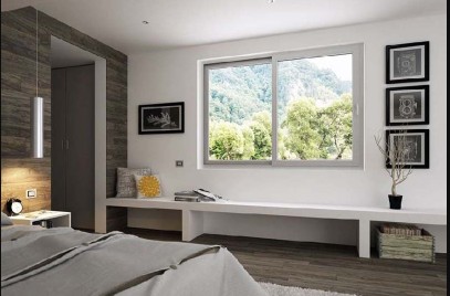 Mẫu thiết kế cửa sổ trượt tiết kiệm không gian cho phòng ngủ