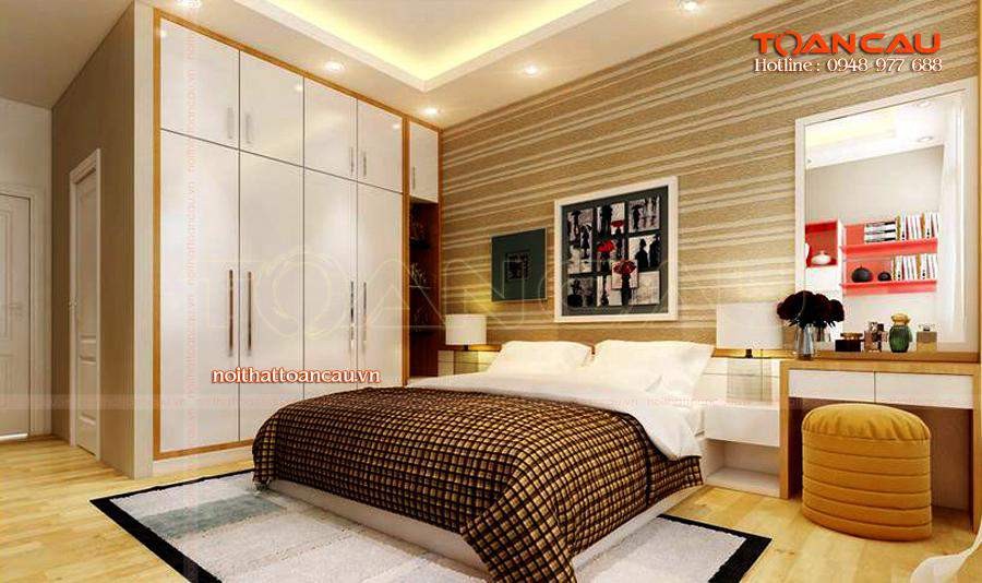 Mẫu giường ngủ gỗ hiện đại với thiết kế tối giản