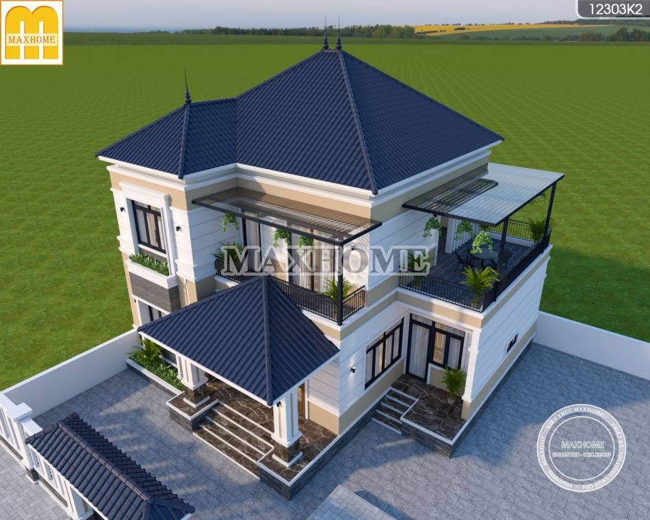 Chi tiết gạch inax trang trí và gạch Granite ốp chân cột nhà mái Nhật ở nông thôn