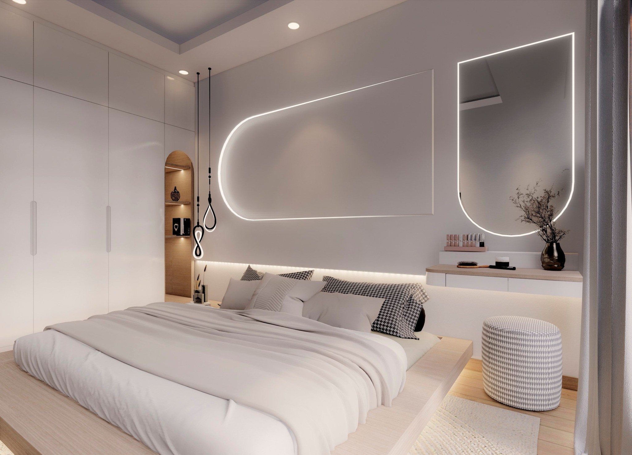 Thiết kế nội thất phòng ngủ hiện đại với ánh sáng tự nhiên