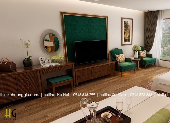 Phòng ngủ khách sạn hiện đại với tông màu đen bí ẩn