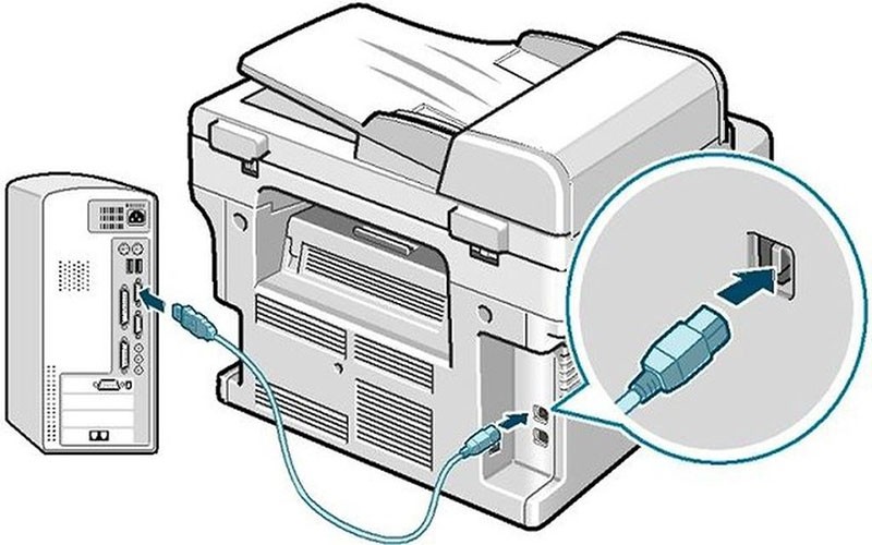 Kiểm tra và kết nối lại cáp USB giữa máy tính và máy in