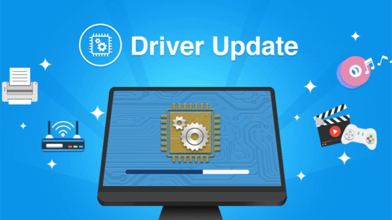 Giao diện Device Manager trong Windows, cập nhật driver máy in