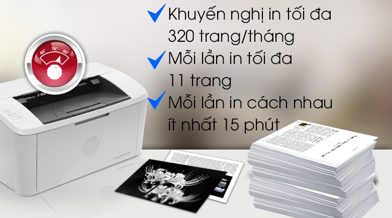 Máy in HP LaserJet Pro M15w W2G51A Wifi - Công suất in hiệu quả