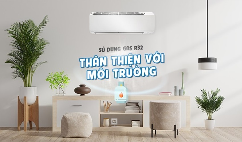 Máy lạnh 1.5 HP Inverter sử dụng Gas R32 thân thiện môi trường