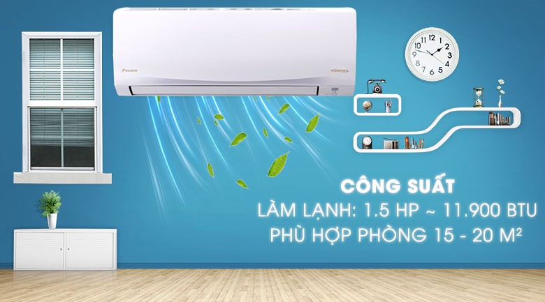 Máy Lạnh Daikin Inverter 1.5 HP ATKQ35TAVMV thiết kế tinh tế
