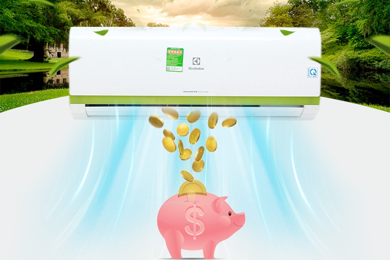 Biểu tượng công nghệ Inverter trên máy lạnh Electrolux ESV09CRK-A4 giúp tiết kiệm điện