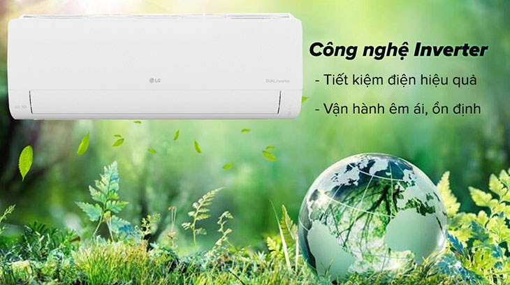Máy lạnh LG Inverter 1.5 HP V13WIN minh họa công nghệ Inverter tiết kiệm điện
