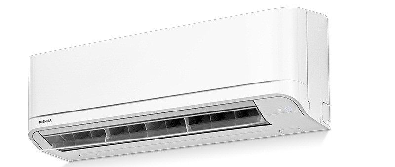 Mặt trước dàn lạnh máy lạnh Toshiba 2HP RAS-H18QKSG-V màu trắng tinh tế