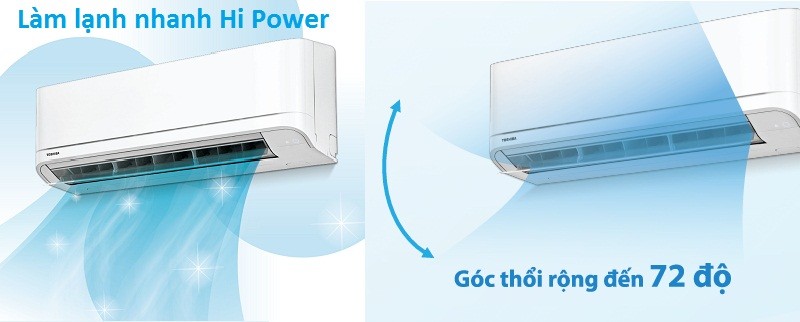Luồng gió mạnh mẽ và làm lạnh nhanh của Toshiba RAS-H18QKSG-V