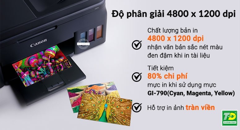 Bản in màu sắc nét từ máy in Canon G2010