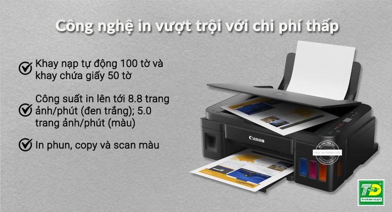 Máy in Canon G2010 sử dụng trong nhiều môi trường