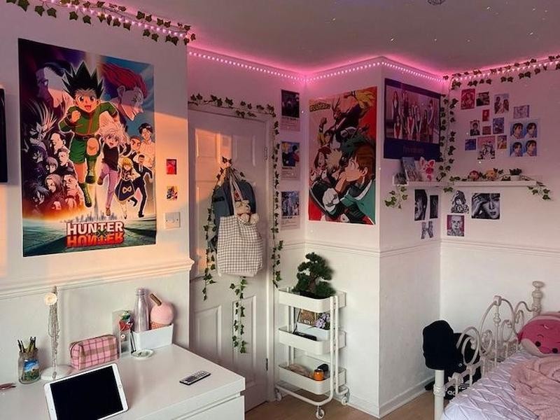 Lựa chọn màu sắc chủ đạo và trang trí tường phòng ngủ theo phong cách anime