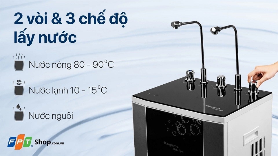 Máy lọc nước nóng lạnh RO Hydrogen Kangaroo 10 lõi KG10A5 VTU
