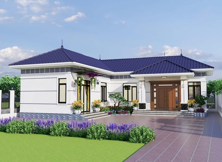 Bản thiết kế nhà cấp 4 chữ L tối ưu diện tích cho các phòng ngủ
