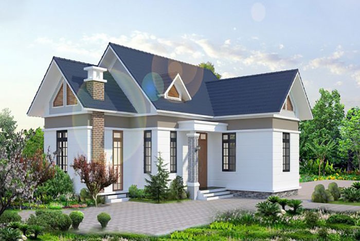 Bản thiết kế nhà cấp 4 sân vườn tạo không gian thoáng đãng cho phòng ngủ