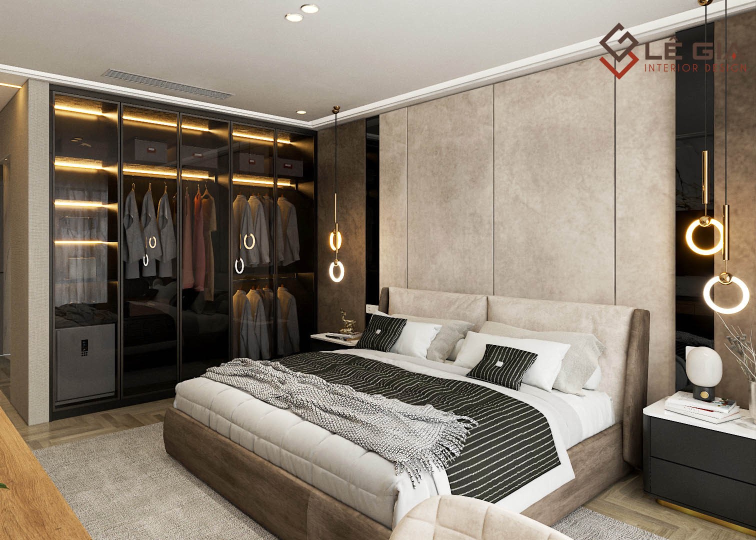 Tủ đầu giường gỗ với thiết kế đơn giản