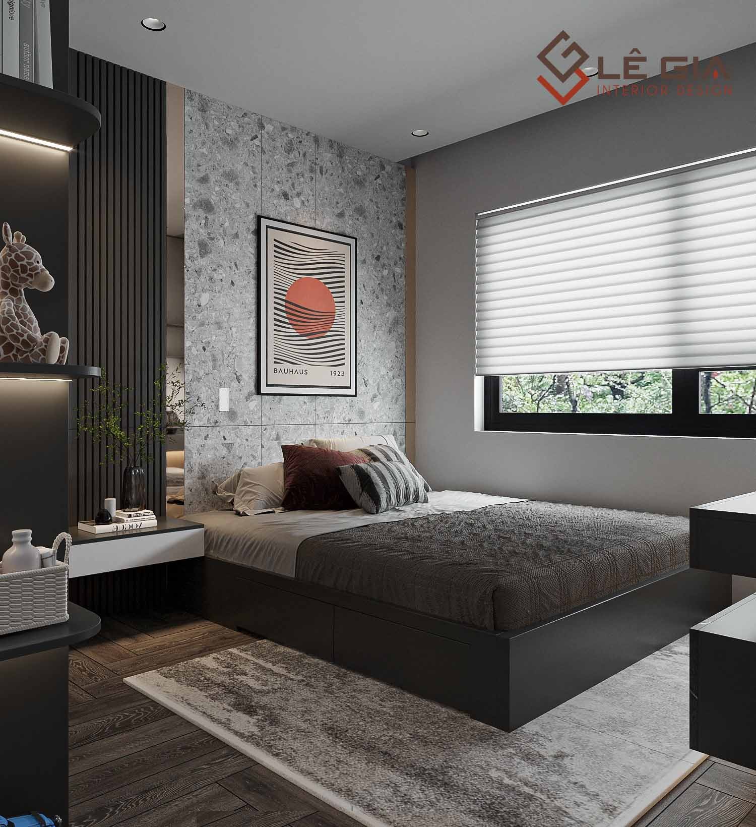 Bàn làm việc nhỏ trong phòng ngủ hiện đại