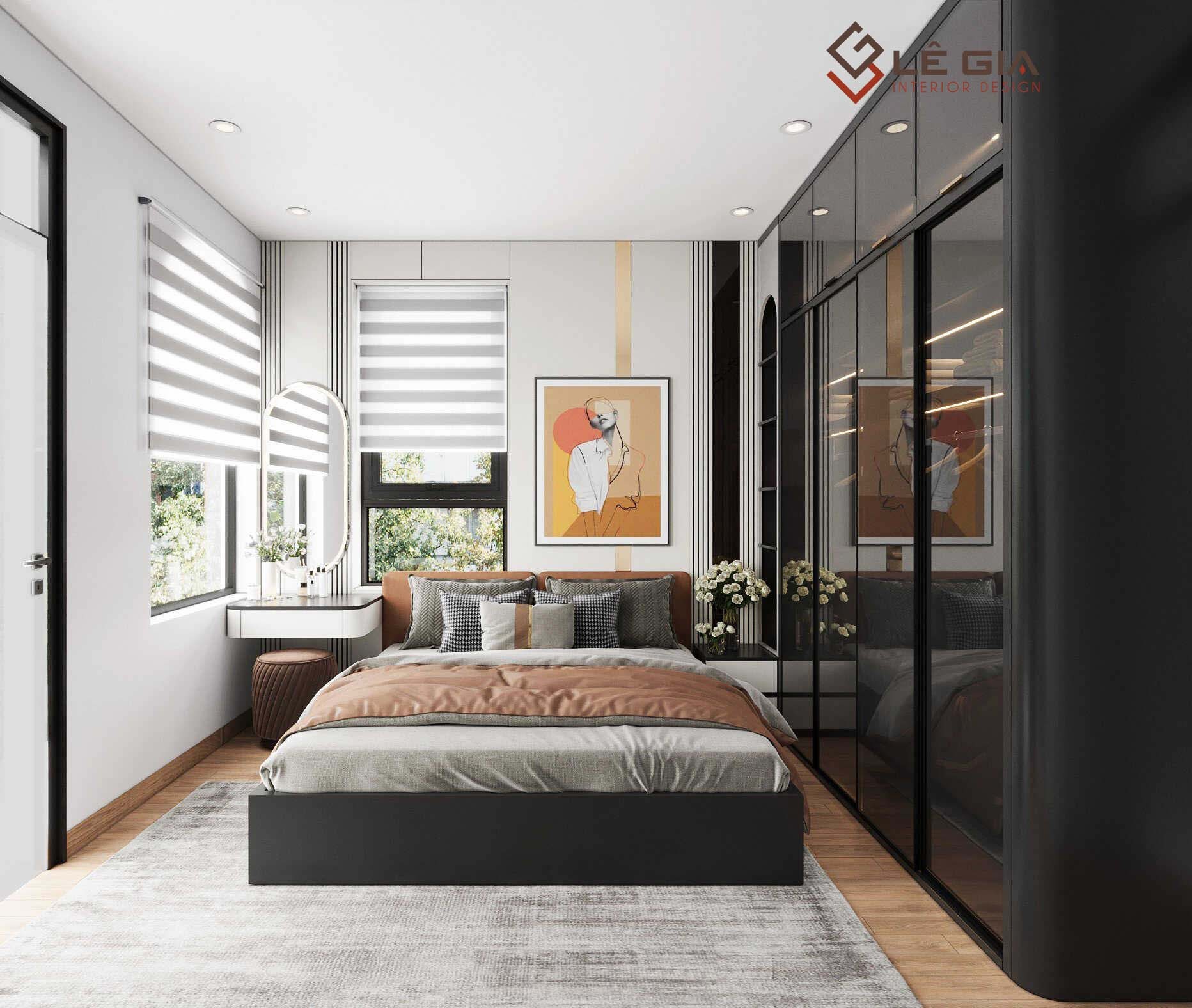 Bộ giường tủ phòng ngủ hiện đại màu gỗ