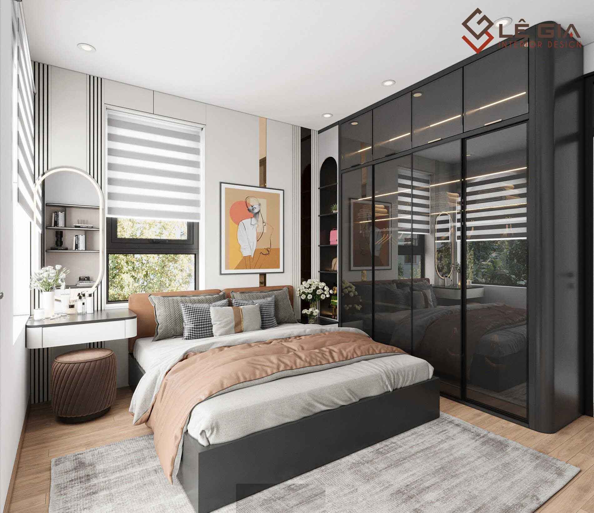 Toàn cảnh bộ nội thất phòng ngủ gỗ hiện đại