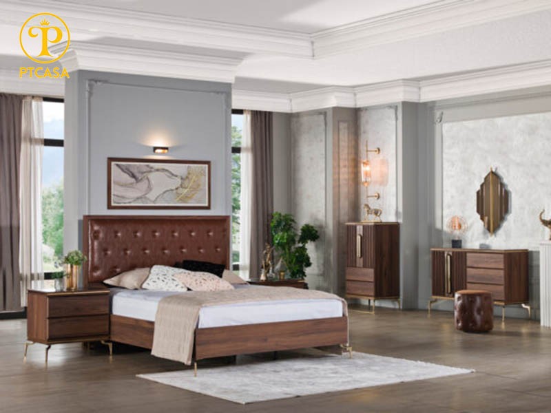 Chi tiết bộ nội thất châu âu phòng ngủ với các món đồ đồng bộ