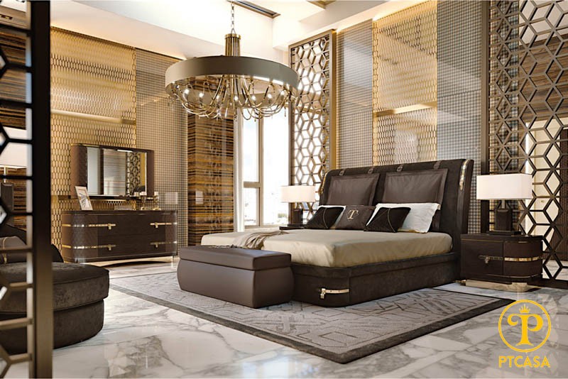 Góc trang điểm với bàn, gương và ghế phong cách nội thất châu âu phòng ngủ
