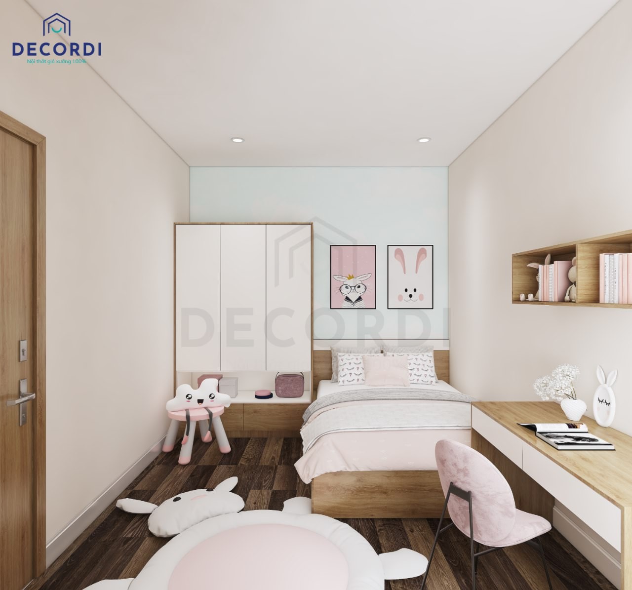 Mẫu thiết kế phòng ngủ nhỏ với nội thất thông minh và tiện nghi