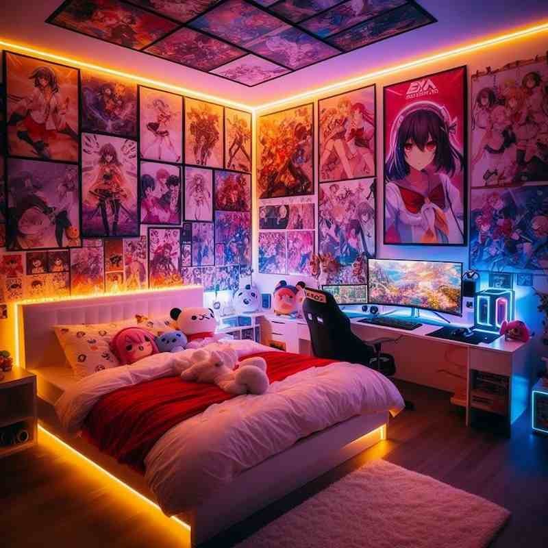 Chọn bộ anime làm chủ đề trang trí phòng ngủ với poster và phụ kiện liên quan