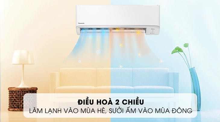 Hình ảnh máy lạnh Panasonic 2 chiều hoạt động hiệu quả cả mùa hè và mùa đông