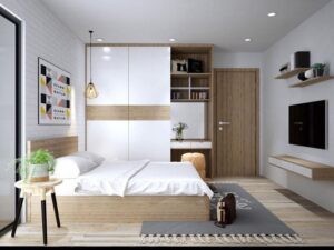 Hình ảnh một mẫu phòng ngủ 8 mét vuông hiện đại và gọn gàng