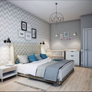 Góc làm việc nhỏ trong phòng ngủ 8 mét vuông