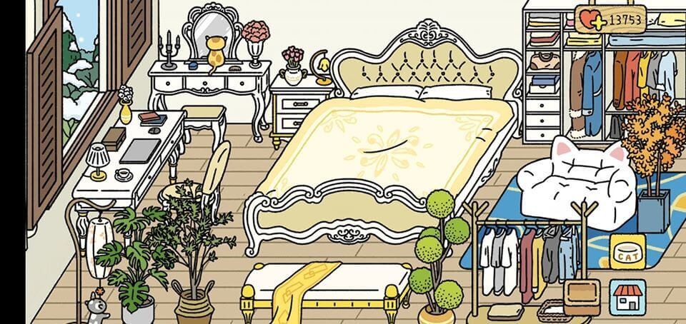 Mẫu trang trí phòng ngủ đáng yêu từ game Adorable Home