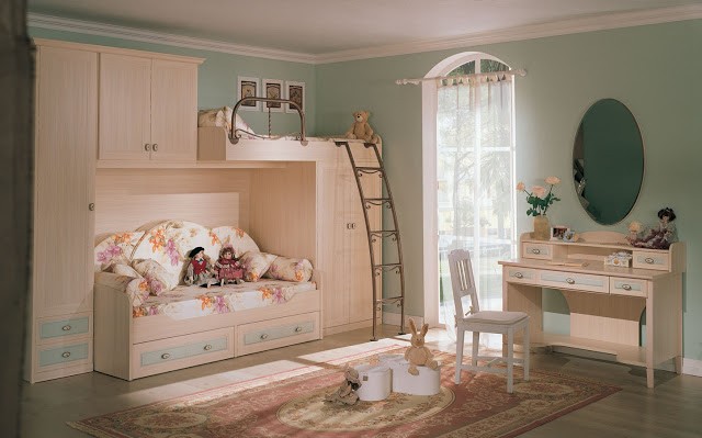 Thiết kế phòng ngủ bé gái với nội thất cơ bản tông sáng điểm xuyết màu sắc rực rỡ từ phụ kiện