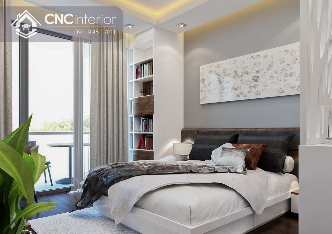 Sử dụng rèm cửa để tăng sự riêng tư và hóa giải phong thủy cho phòng ngủ có hai cửa