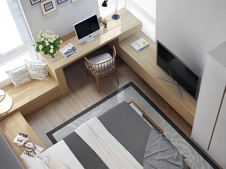 Tận dụng không gian dưới giường làm nơi lưu trữ thông minh