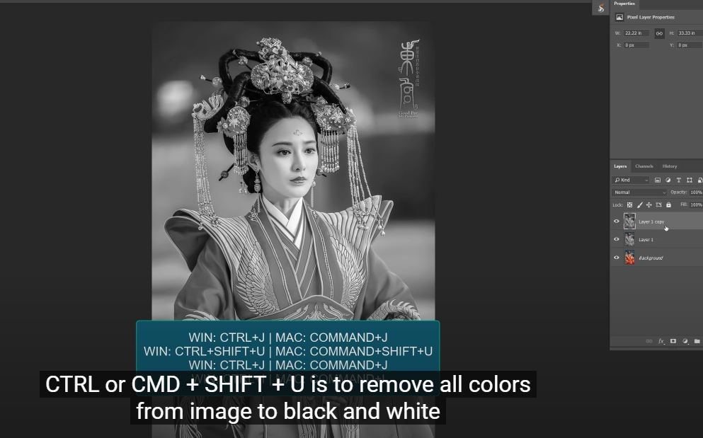 Khử màu ảnh gốc trong Photoshop